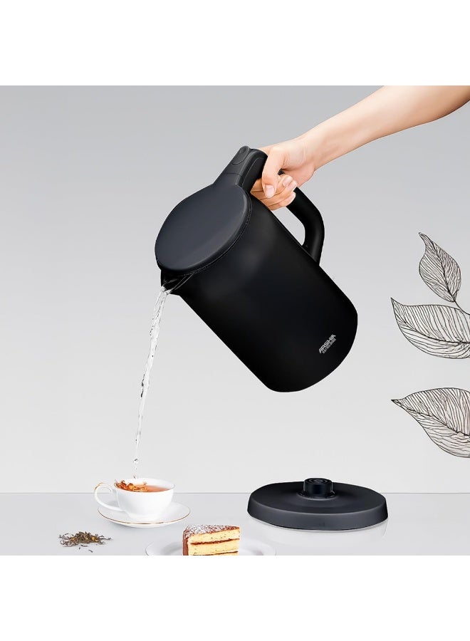 آرشيا غلاية كهربائية 1.7 لتر – قدرة 1500–1800 وات – قاعدة دوّارة 360 درجة – إيقاف تلقائي – حماية من الغليان الجاف – هيكل بلاستيك مزدوج العزل – أسود – ضمان 18 شهر - Image 2