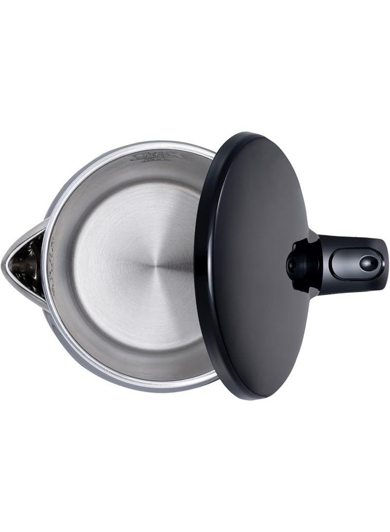 آرشيا غلاية كهربائية 1.7 لتر – قدرة 1500–1800 وات – قاعدة دوّارة 360 درجة – إيقاف تلقائي – حماية من الغليان الجاف – هيكل بلاستيك مزدوج العزل – أسود – ضمان 18 شهر - Image 4