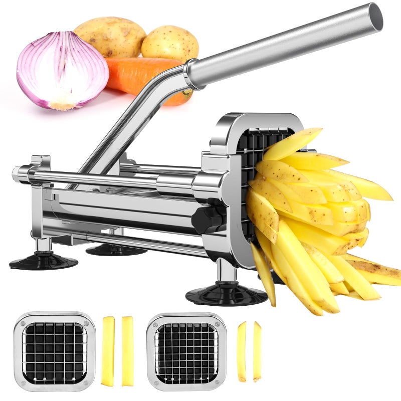 Befano French Fry Cutter Stainless Steel Potato Cutter with 12 Inch and 38 Inch Blades Manual Cutter 12  38 Blade