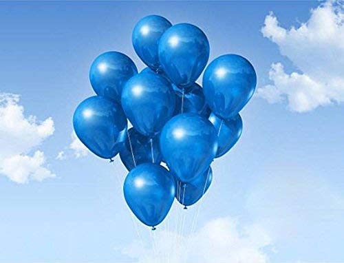 Vail Creations Made in India 12 inch HD Metallic Finish Balloons for Birthday/Anniversary Party Decoration (Gold + Silver + Blue, Pack of 50) - Image 2