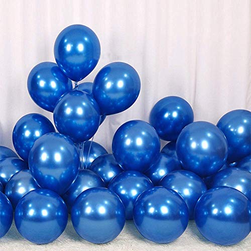 Vail Creations Made in India 12 inch HD Metallic Finish Balloons for Birthday/Anniversary Party Decoration (Gold + Silver + Blue, Pack of 50) - Image 5
