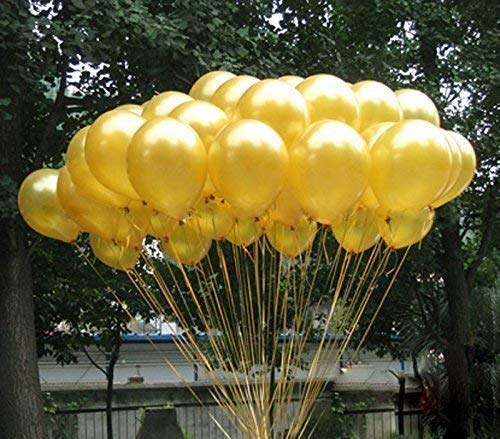 Vail Creations Made in India 12 inch HD Metallic Finish Balloons for Birthday/Anniversary Party Decoration (Gold + Silver + Blue, Pack of 50) - Image 3