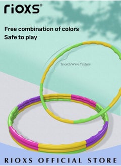 RIOXS Exercise Hula Hoops for Adults Exercise Hoops Snap Together Detachable Adjustable Weight Size Plastic Hoop Hoola Rings Kids Colorful Hoops Ring for Girls Boys Fitness  - Image 4