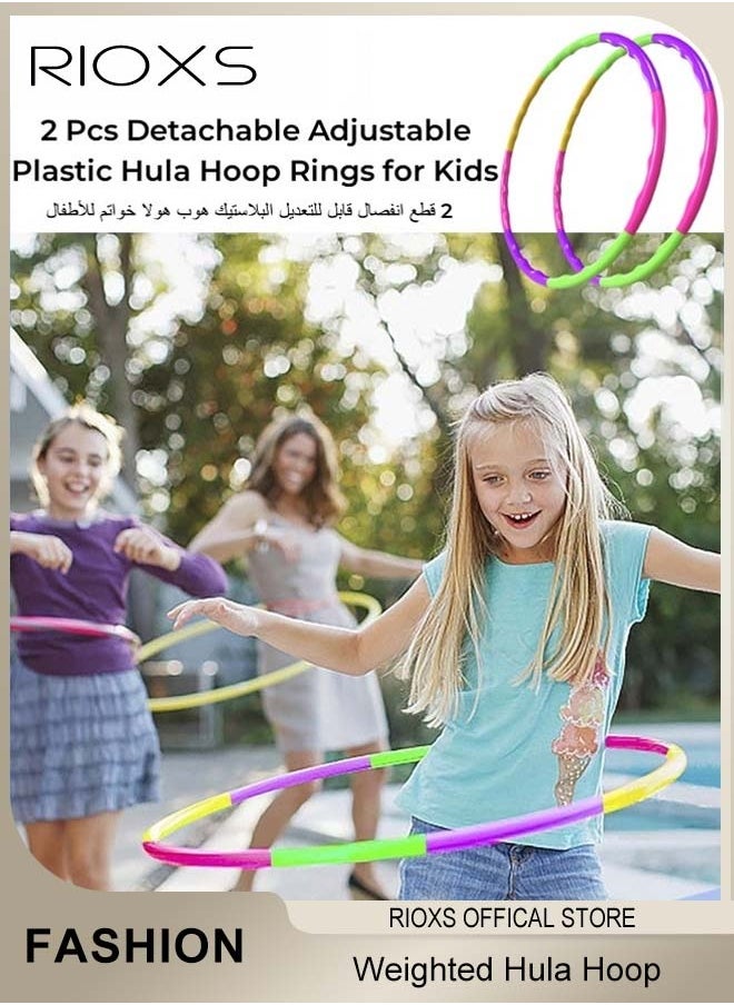 RIOXS - Exercise Hula Hoops for Adults Exercise Hoops Snap Together Detachable Adjustable Weight Size Plastic Hoop Hoola Rings Kids Colorful Hoops Ring for Girls Boys Fitness - Image 1