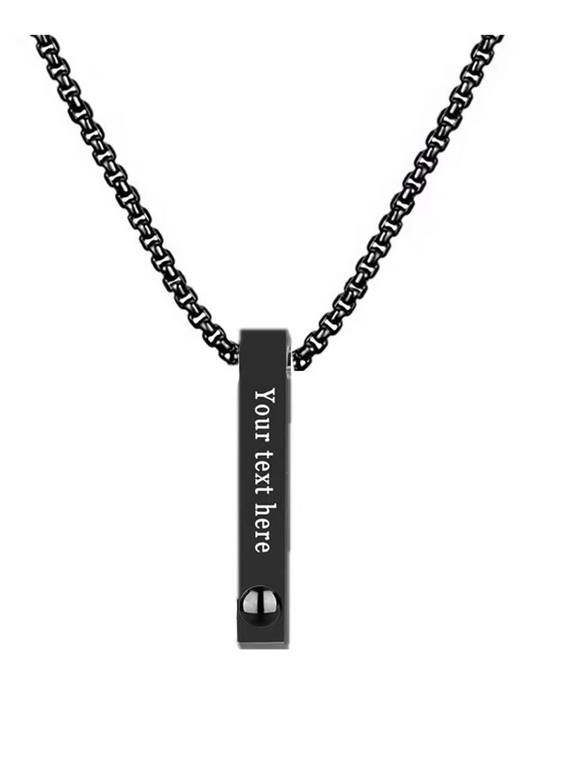 LOULUEN قلادة عمود طويلة من الفولاذ التيتانيوم