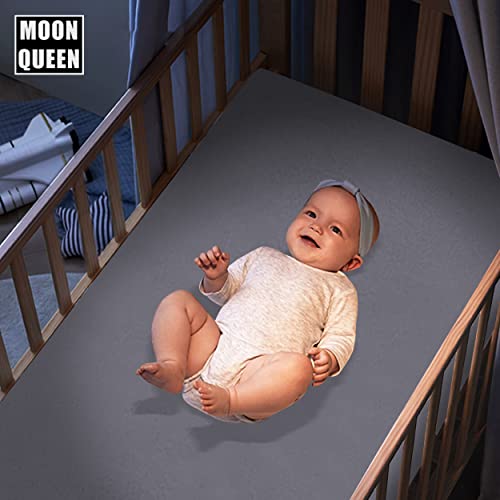 MOONQUEEN 2-Pack Baby Fitted Crib Sheets - Soft Breathable Microfiber Toddler Nursery Sheet Set for Boys and Girls, Fits Standard Size Crib Mattress 28 x 52 x 8in, Grey - Image 4