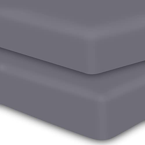 MOONQUEEN 2-Pack Baby Fitted Crib Sheets - Soft Breathable Microfiber Toddler Nursery Sheet Set for Boys and Girls, Fits Standard Size Crib Mattress 28 x 52 x 8in, Grey - Image 1