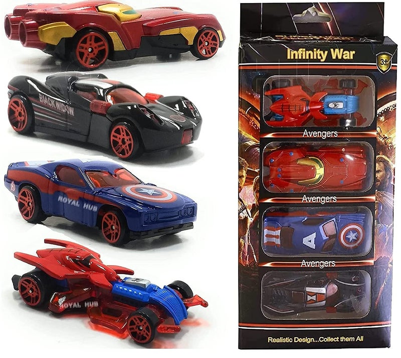 PRIMEFAIR Diecast Metal Car Set Models of Toy Avengers Cars for Children(4 Pcs Set) (Multicolor, Pack of: 4) - Image 3