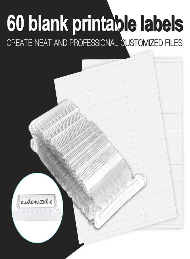 HERKKA Hanging File Folders, 60 Pack Reinforced Letter Size Hanging Folders, Designed for Bulky Files, Filing Cabinet, 1/5-Cut Adjustable Tabs (Black) - Image 5