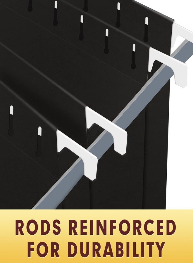 HERKKA Hanging File Folders, 60 Pack Reinforced Letter Size Hanging Folders, Designed for Bulky Files, Filing Cabinet, 1/5-Cut Adjustable Tabs (Black) - Image 4