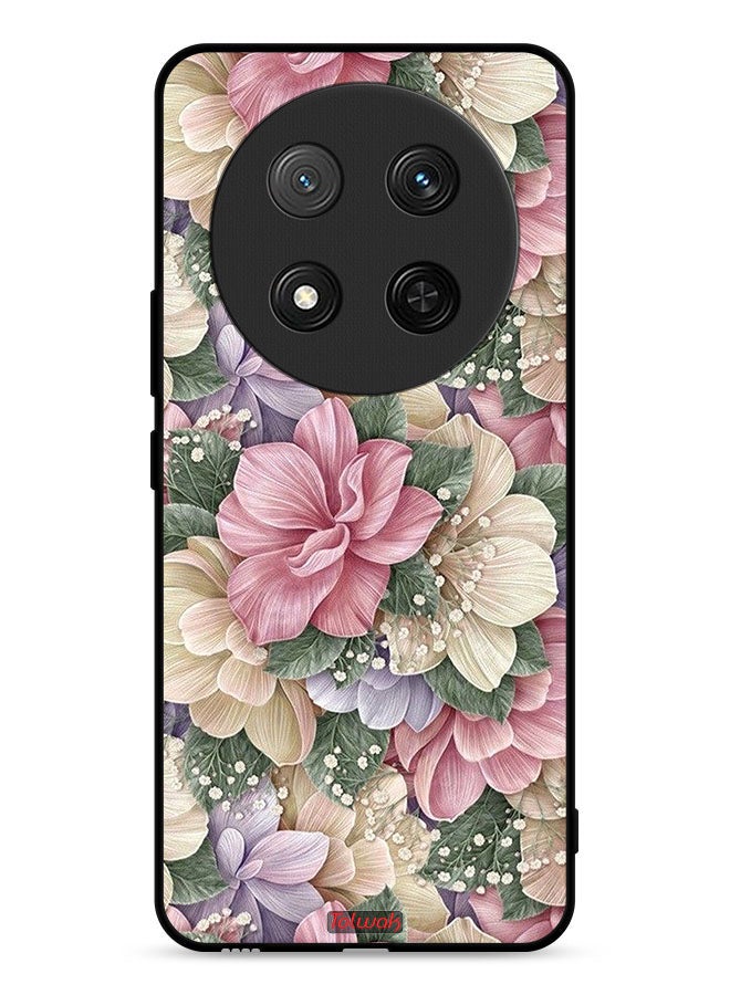 Tolwak غطاء حماية لهاتف Honor X9c 5G بتصميم زهور عالي الدقة - Image 1