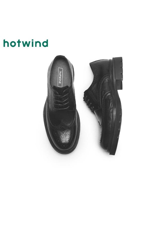 Hotwind أحذية رجال رسمية من جلد هوتويند، أسلوب جديد ريترو للربيع والخريف، أحذية جلدية غير رسمية متعددة الاستخدامات، أحذية أكسفورد، أحذية رسمية - Image 2