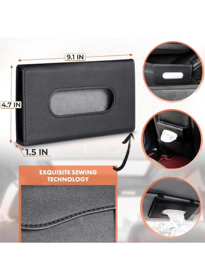 Bluejw Car Visor Tissue Holder, Sun Visor Napkin Holder Backseat Tissue Case, Premium Car Tissue Box for car, Vehicle (Black) - Image 2