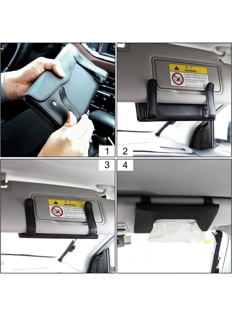 Bluejw Car Visor Tissue Holder, Sun Visor Napkin Holder Backseat Tissue Case, Premium Car Tissue Box for car, Vehicle (Black) - Image 5