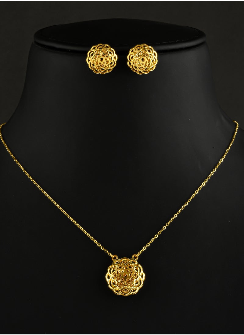 BAFLEH JEWELLERY Redefining Everyday Glamour – Lightweight 22kt Gold Necklace Set by Bafleh Jewellery for the Modern Woman 