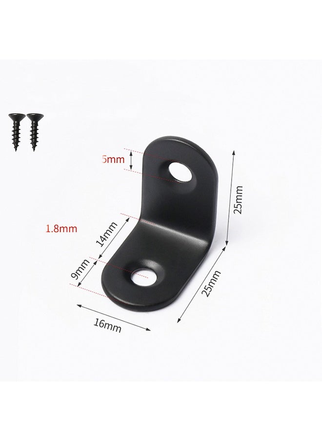 Generic - 10PCS Bracket Corner Brace Stainless Steel L Brackets for Shelves Small Right Angle Bracket for Wood Furniture Chair Drawer Cabinet 90 Degree L-Shaped Bracket Right Angle Laminated Plate Support Black - Image 1
