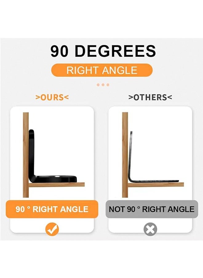 Generic - 10PCS Bracket Corner Brace Stainless Steel L Brackets for Shelves Small Right Angle Bracket for Wood Furniture Chair Drawer Cabinet 90 Degree L-Shaped Bracket Right Angle Laminated Plate Support Black - Image 1