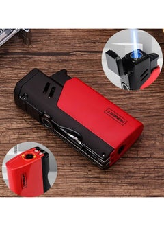 Honest Butane Torch Lighter – Windproof Jet Flame Metal Lighter with Refill Design, Small Tool for Men’s Cigars & Women’s Outdoor Camping BBQ (Red)  - Image 2