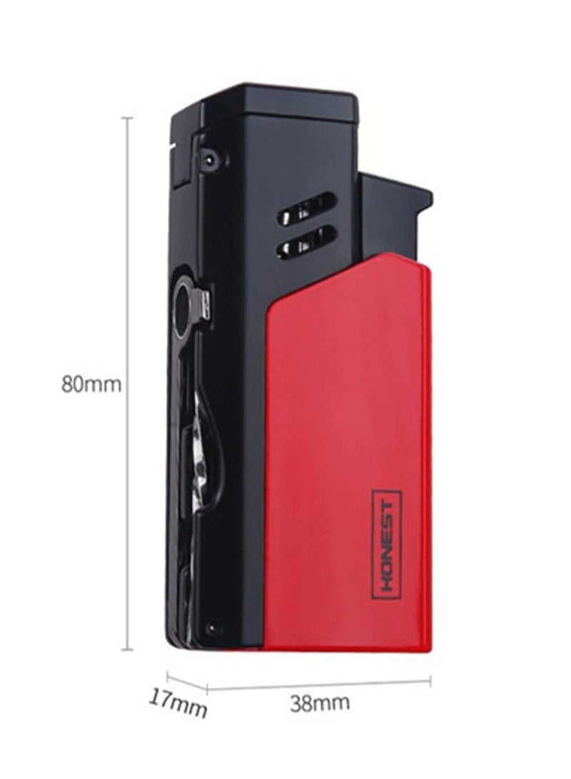 Honest Butane Torch Lighter – Windproof Jet Flame Metal Lighter with Refill Design, Small Tool for Men’s Cigars & Women’s Outdoor Camping BBQ (Red) - Image 4