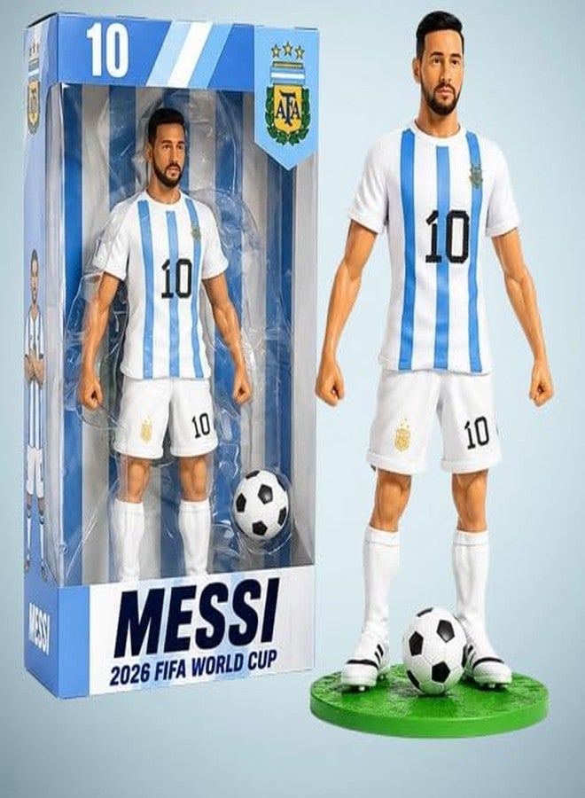 GKNEX مجسم ميسي لكرة القدم، إصدار كأس العالم 2026 - لعبة تذكارية لنجم كرة القدم، مجسم رياضي مفصل مع كرة، نموذج عرض فاخر للجماهير وهواة الجمع - Image 1