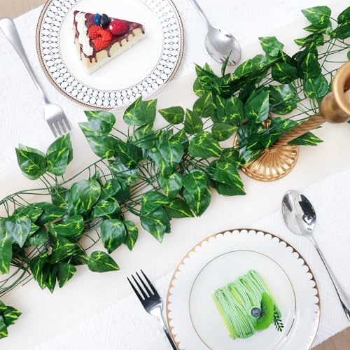 CEWOR 36 Pack 252ft Artificial Ivy Greenery Garland, Fake Vines Hanging Plants Backdrop for Room Bedroom Wall Decor, Green Leaves for Jungle Theme Party Wedding Decoration - Image 3