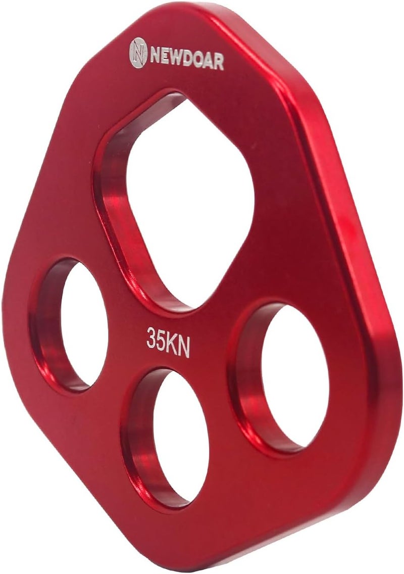 Newdoar Descender Plate 20KN Paw Rigging Plate 4 Holes Rock Climbing Gear(4 holes/20KN Red) - Image 5