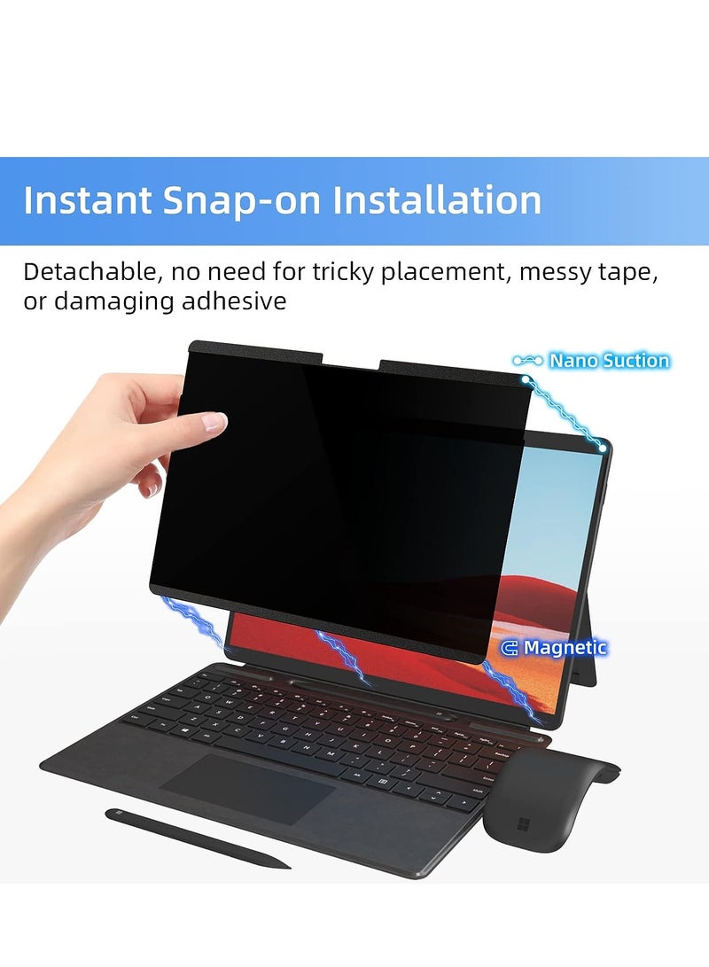 شاشة خصوصية مغناطيسية لجهاز Surface Pro 9/8/X مقاس 13 بوصة، فلتر ضوء أزرق مضاد للتوهج قابل للإزالة، واقي شاشة مضاد للتجسس لجهاز Microsoft Surface Pro 9/8/X مقاس 13 بوصة - Image 4