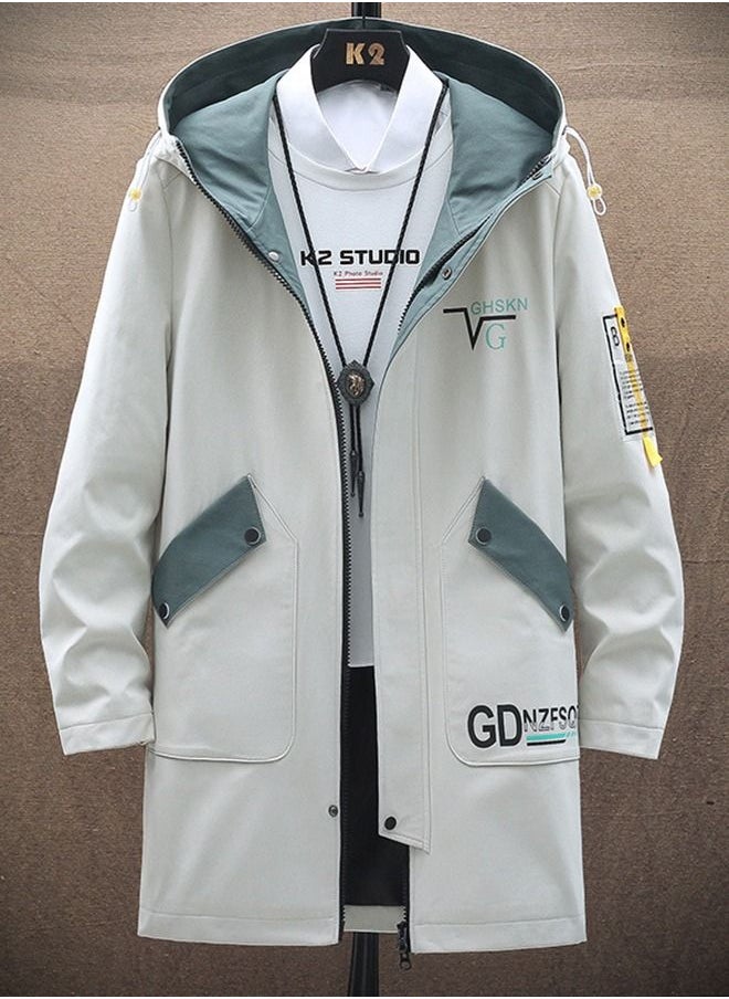 NIBEMINENT - Men's Jacket Autumn And Winter Mid-Length Windbreaker Korean Style Coat - Image 1