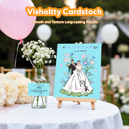 Vishoitty Light Blue Cardstock 8.5" x 11 ",Cardstock Paper,Colored Paper,40 Sheets Blue Card Stock for Party, Invitations, Art, Drawing, Menus, DIY Cards, Tags, Crafts Certificates, School, Office Printing - Image 5