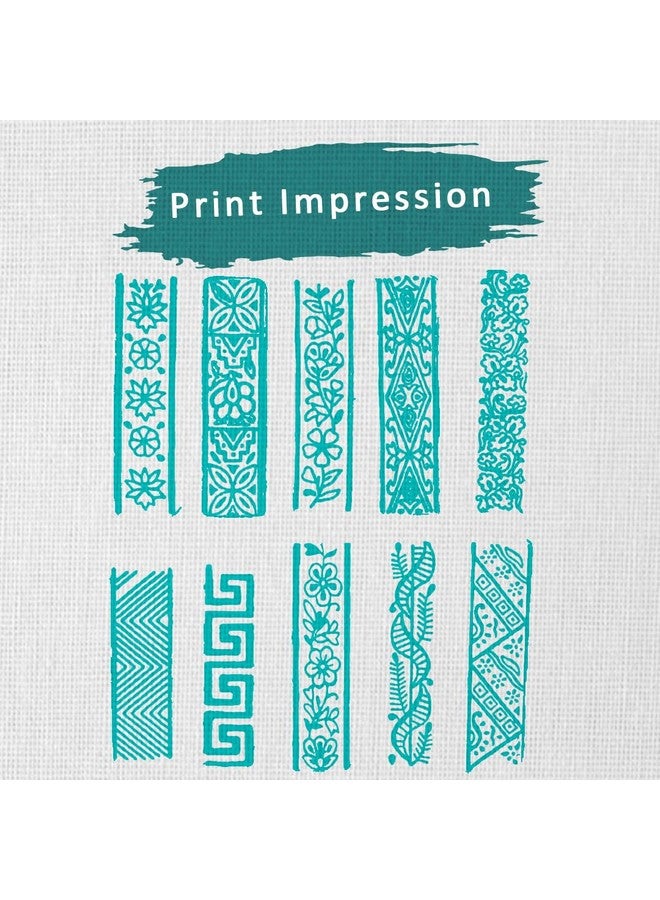 Hashcart Wooden Stamp Block, Printing Stamp Design Set | Block for Printing Saree Border | Dresses, Craft Card Making, Scrapbook, Clay Pottery | Set of 10 - Image 3