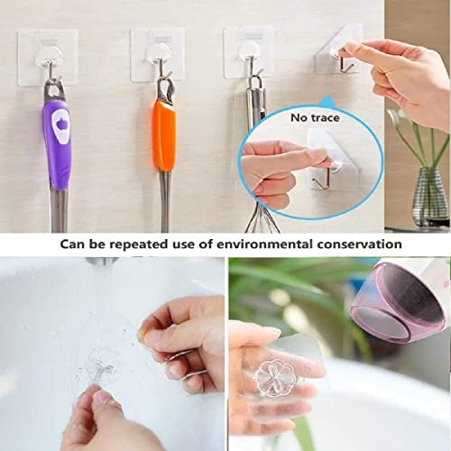 RAYMOX Adhesive Kitchen Heavy Duty Wall Hooks, Nail Hook for Hanging Coat, Hat,Towel Robe Hook Rack Wall Mount- Bathroom and Bedroom Hooks for Wall Without Drilling (Nail Hook Trasparent 10 Pack) - Image 5