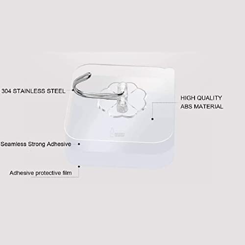 RAYMOX Adhesive Kitchen Heavy Duty Wall Hooks, Nail Hook for Hanging Coat, Hat,Towel Robe Hook Rack Wall Mount- Bathroom and Bedroom Hooks for Wall Without Drilling (Nail Hook Trasparent 10 Pack) - Image 3