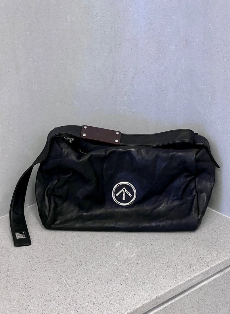 GT GROTTO Black Stone medium sized Large Capacity Shoulder Crossbody Bag Unisex - Image 4