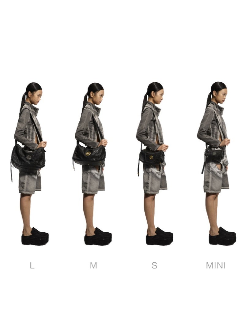 GT GROTTO Black Stone medium sized Large Capacity Shoulder Crossbody Bag Unisex - Image 5