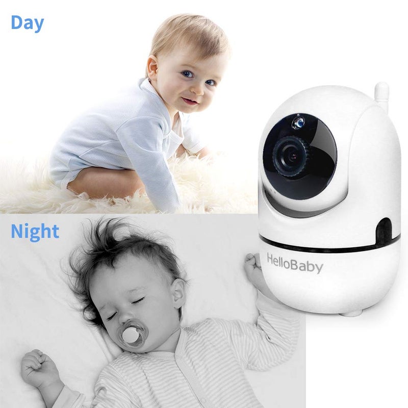 HelloBaby Video Baby Monitor with Remote Camera PanTiltZoom 32 Color LCD Screen Infrared Night Vision Temperature Display Lullaby Two Way Audio - Image 5