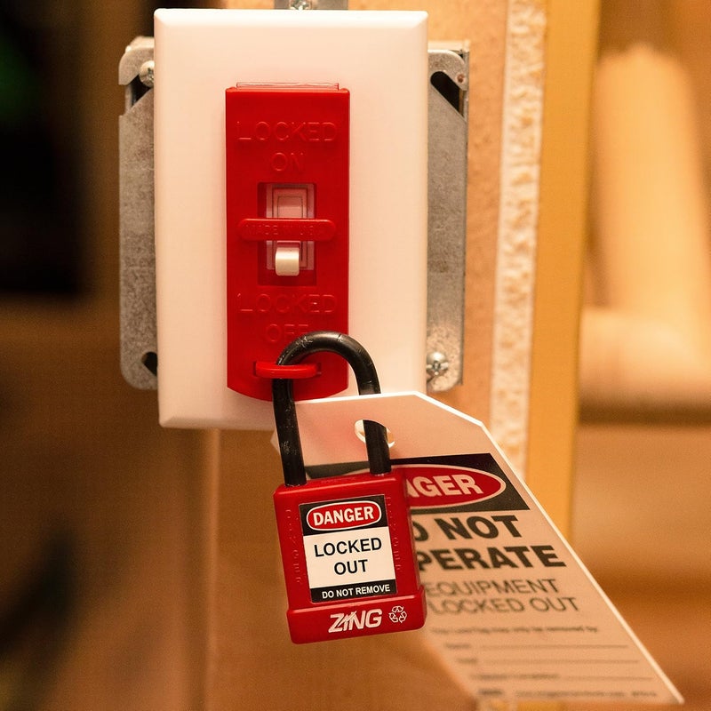 Zing Green Products 6064 USA Made Recycled Plastic Wall Switch Lock Out, 3.5 x 1.5 x 0.25 Inch,Red - Image 5