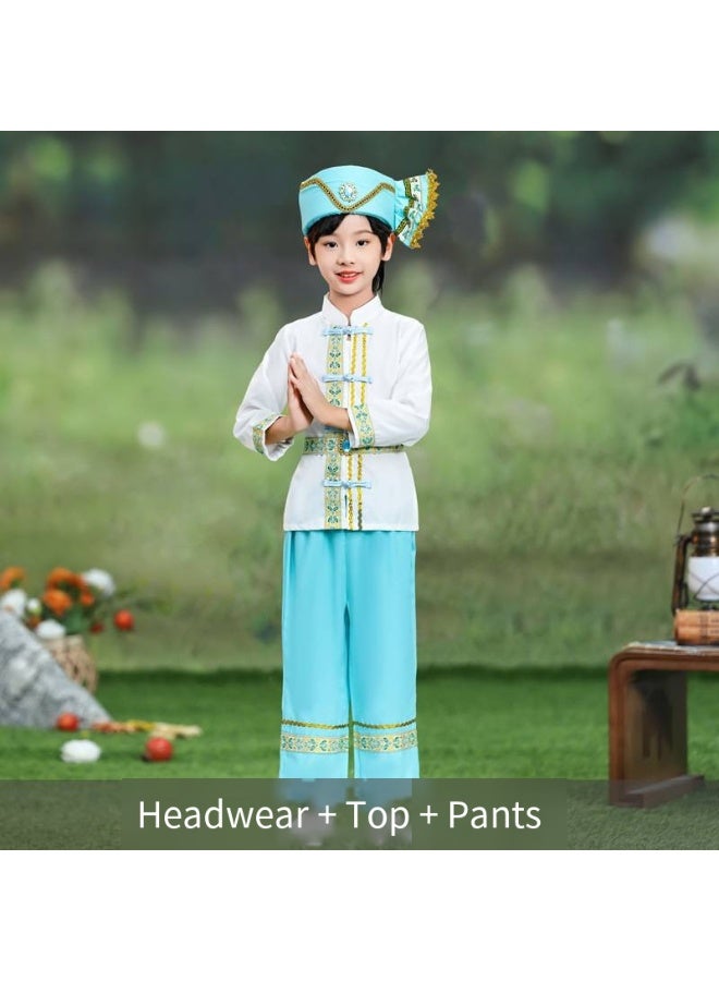 general Chinese Boy Top Skirt Dress Clothing headwear Outfit 3 pcs SET - Image 1