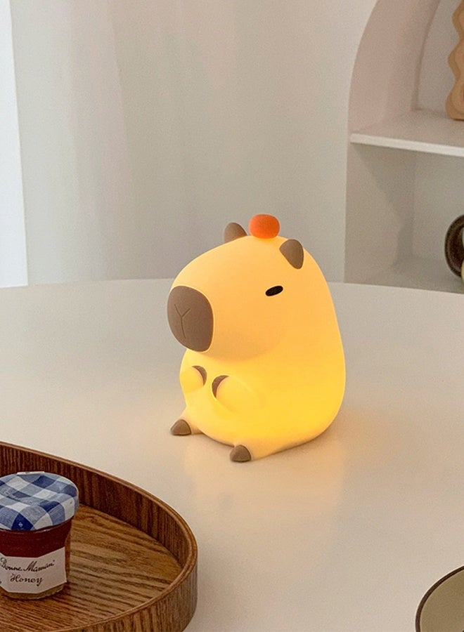 Capybara Night Light - Squishy Silicone Pat Light with Adjustable Brightness & Long- Ideal for Bedroom Sleep Aid & as a Charming Gift Toy - Light Up Your Nights with This Capybara-Inspired Delight - Image 1