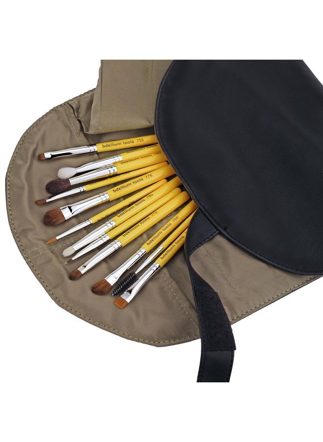 Bdellium Tools Bdellium Tools Professional Makeup Brush Travel Series - Eyes 12pc. Brush Set with Roll-Up Pouch  - Image 4