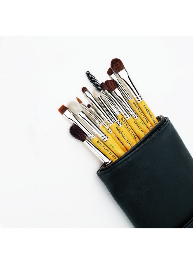 Bdellium Tools Bdellium Tools Professional Makeup Brush Travel Series - Eyes 12pc. Brush Set with Roll-Up Pouch  - Image 5
