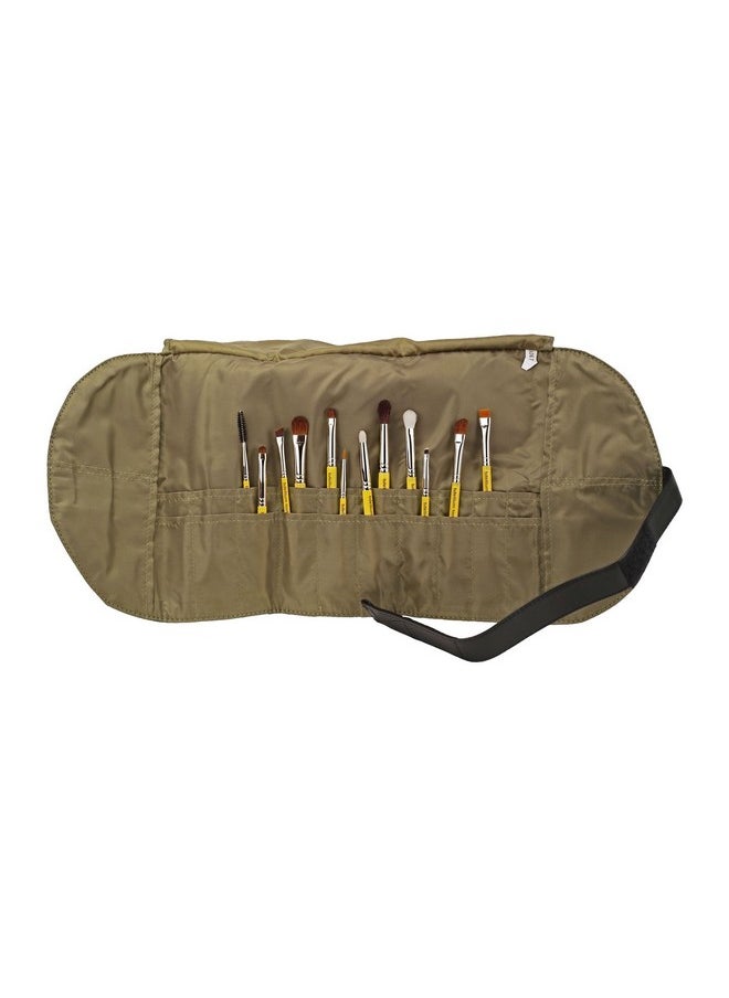 Bdellium Tools Bdellium Tools Professional Makeup Brush Travel Series - Eyes 12pc. Brush Set with Roll-Up Pouch  - Image 3