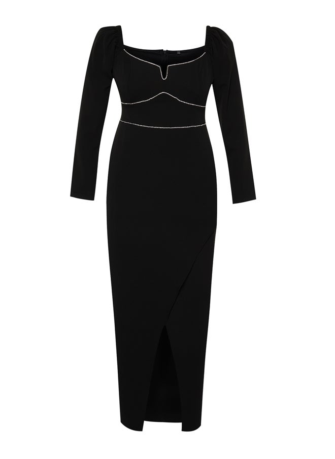 trendyol - Black Evening Dress TBBAW24AD00001 - Image 1