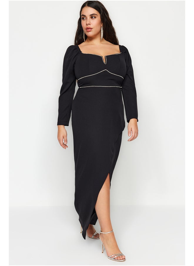 trendyol - Black Evening Dress TBBAW24AD00001 - Image 1