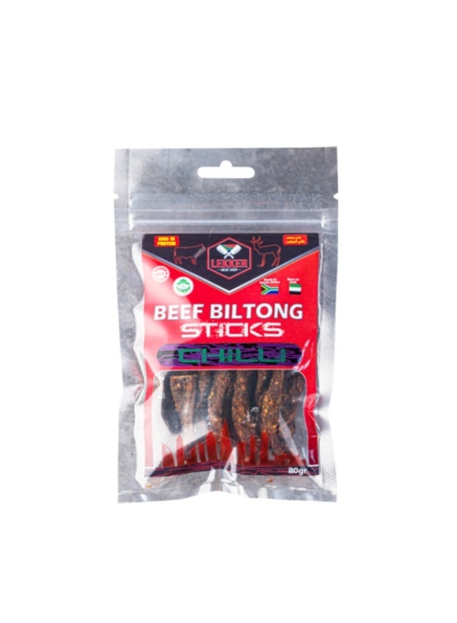 Beef Biltong Sticks, Chilli - 80g, UAE