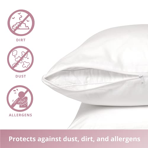 CirclesHome Pillow Protectors 2 Pack Body (20 x 55) Zippered - 100% Cotton Breathable Pillowcases - Protects Pillows from Dirt, Dust and Debris (Body- Set of 2 - 20x55) - Image 5