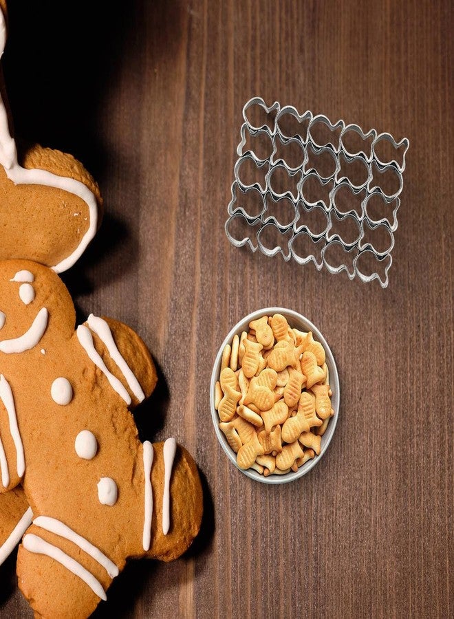 ILSSLI Gold Fish Cracker Cutter Goldfish Cookies Mold 25 Cavity Mini Fish Biscuit Cutter Stainless Steel Fish Shaped Cutter Molds for Kids DIY and Baking - Image 4