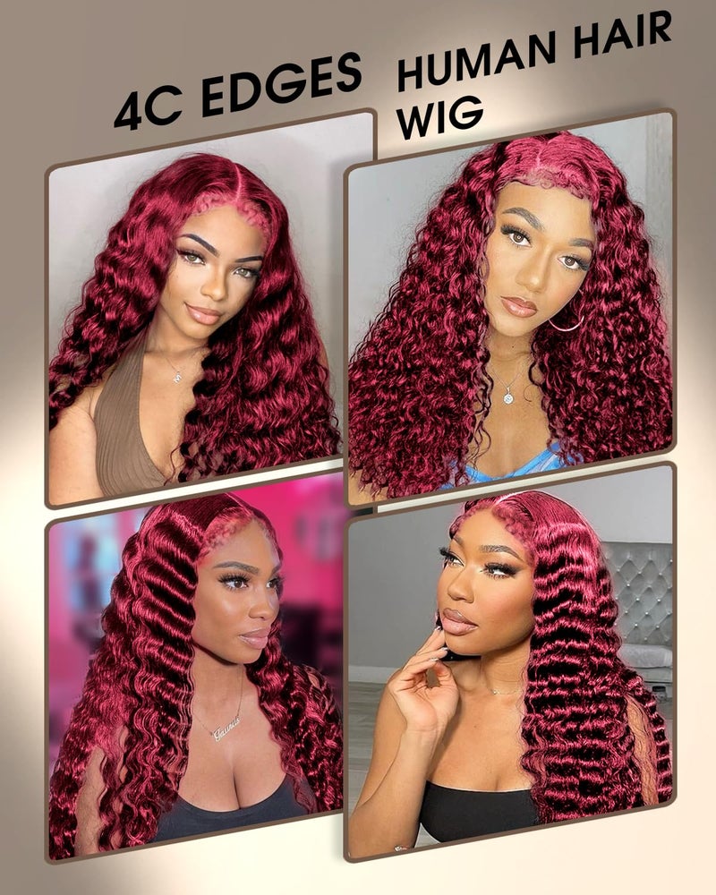 MENTOR 4C Edges Kinky Straight Lace Front Wigs Human Hair Yaki Stairght 13x4 HD Transparent Lace Frontal Kinkystraight Wigs with Curly Edges Hairline Pre-Plucked 180% Density 18 inch - Image 5