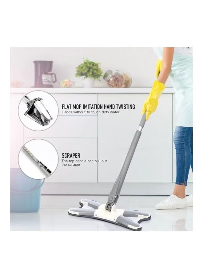 360° Rotating Head Washable Microfibre Floor Twist Mop White/Grey 60cm - Image 2