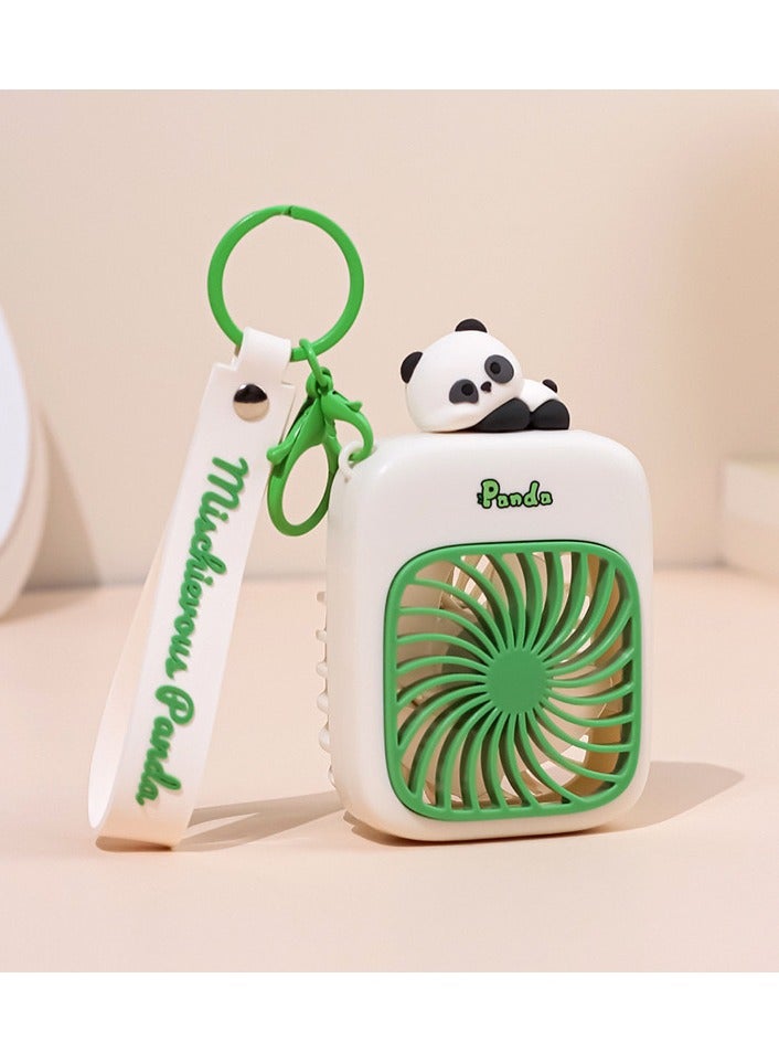 Portable USB Charging Fan ABS and PVC Three Speed Settings Can Be Hung on Backpack Green 64 * 43 * 104 mm  - Image 1
