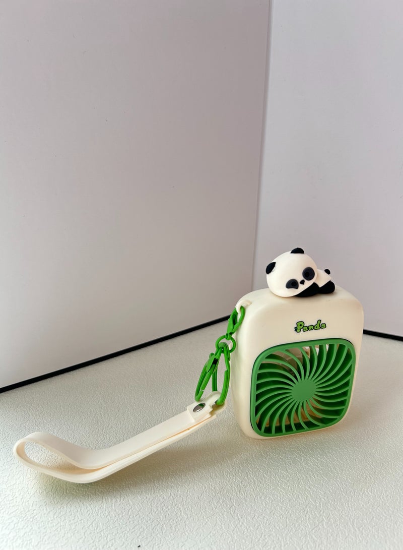 Portable USB Charging Fan ABS and PVC Three Speed Settings Can Be Hung on Backpack Green 64 * 43 * 104 mm  - Image 3